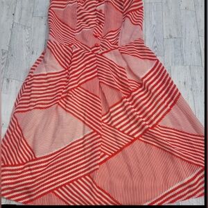 ALYA red and white strapless dress size small